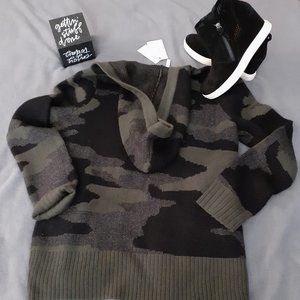 CABLE & GUAGE  Camo Zip Sweater Jacket Hoodie Sz L *NEW*